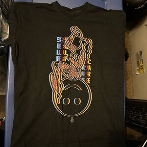 Black Shell Corp Graphic T-Shirt with Colorful Design